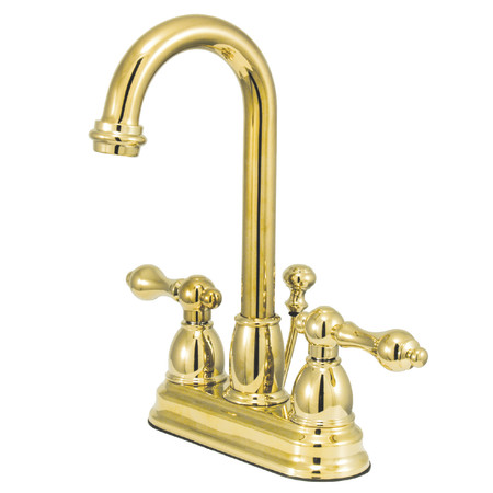 KINGSTON BRASS 4" Centerset Bathroom Faucet, Polished Brass KB3612AL